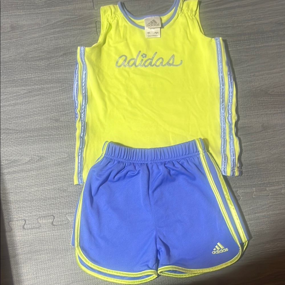 Adidas Bright Yellow and Blue Sports Set